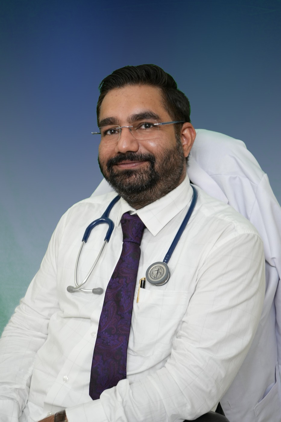 Dr. Kulwant Yadav standing portrait on styled background